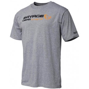 Tričko Savage Gear Signature Logo T-Shirt Grey Melange