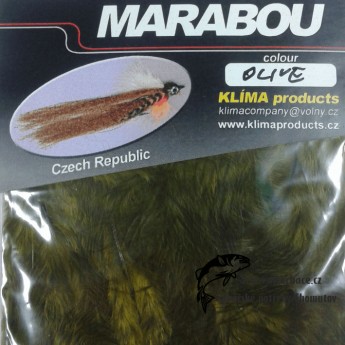 peří Marabou Grizzly - Olive