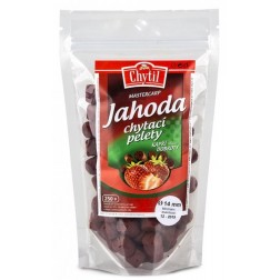 chytací pelety s dírou jahoda 250g