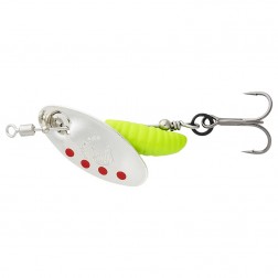 třpytka Savage Gear Grub Spinners vel.1 Silver Red Lime