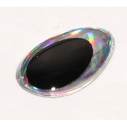 3D Epoxy Teardrop Eyes Rainbow Silver