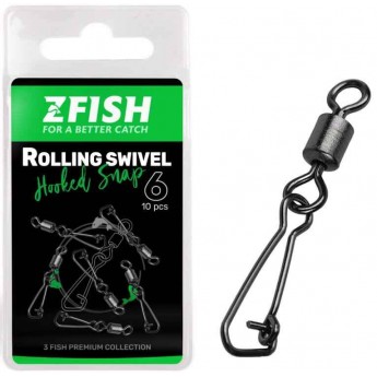 ZFISH Obratlík Rolling  Swivel & Hooked Snap 