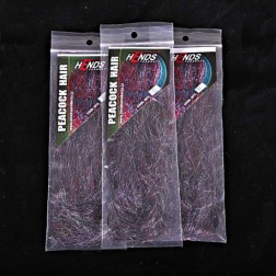 Peacock Hair 10 Black/Silver/Red