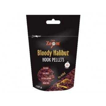 Bloody Halibut Hook Pellets - dipované vanilka